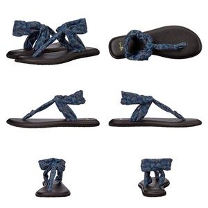 Sanuk Shoes - Sanuk Yoga Sling Ella Print Navy Paradise Palms Sanuk Shoes - Sanuk Yoga Sling Ella Print Navy Paradise Palms